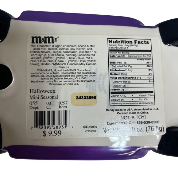 M&M's Halloween Hot Rod Car Candy Dish Ceramic Purple Black Galerie 2003 - Picture 10 of 10